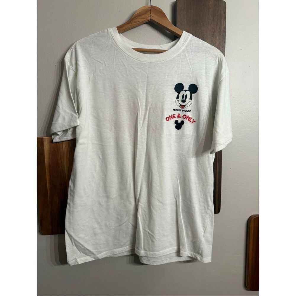 Disney White Embroidered Short Sleeve Mickey Mouse One & Only Graphic Tee Large